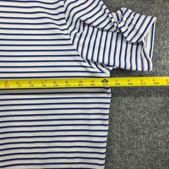 Greyson Mens XL Striped Performance Polo Shirt Blue Purple White Short Sleeve