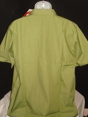 Chef Works Solid Green Cotton/Poly Blend S/S Button Ft. Shirt Sz. XL No Logos