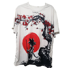 Unisex 3D Print Super Hero Graphic Front & Back White Multicolor T-Shirt XL