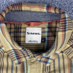 SIMMS Mens Santee Long Sleeve Button Up Shirt L Flannel Plaid Fishing Outdoor