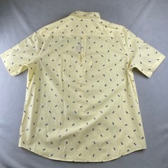 Chaps Men Pineapple S/S Button Down Stretch Shirt XXL Lemon Yellow Recycled Poly
