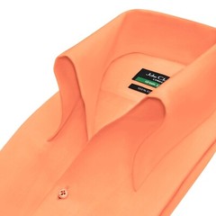 Orange High Open Button Down Collar Buttonless Men’s Formal Summer Party Shirt