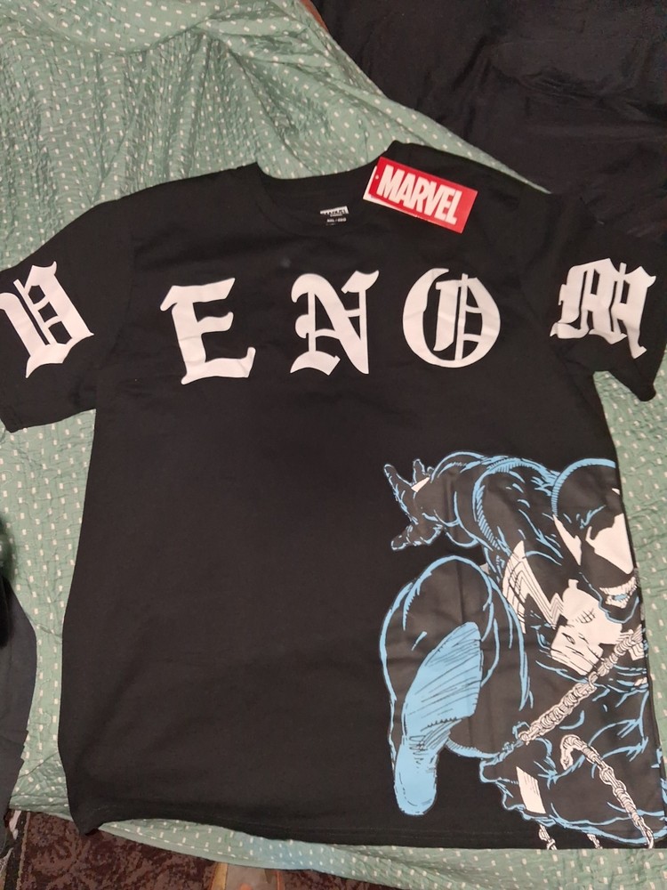Marvel Venom T-Shirt Black Size 2XL XXL Graphic Tee Short Sleeve