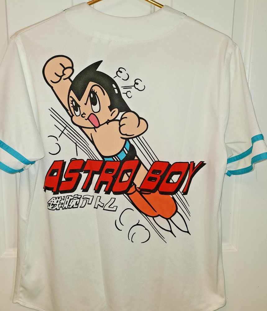 Astro Boy Mighty Atom Baseball Jersey Men’s Sz Sm White Japanese Manga Anime