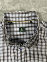 Robert Talbott Plaid Long Sleeve Button Down Mens Shirt-Brown Blue Purple Size L