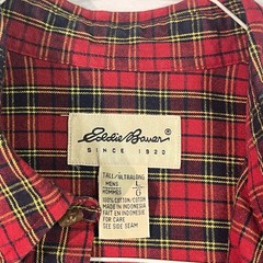 VTG Eddie Bauer Men’s Plain Button Down Large Tall Xmas Colors EUC