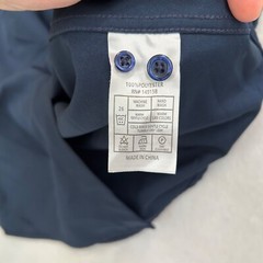 Consequence Long Sleeve Button Up Navy Dress Shirt Mens L 16-16.25, 34-35 Slim