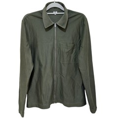 Arket Utility Overshirt Jacket Olive Green Cotton Mens Size M