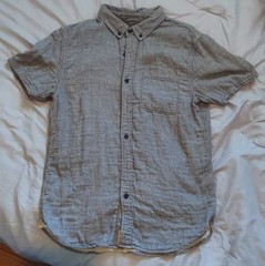 Nifty Genius Grey Short Sleeve Button Down Shirt Men’s Medium