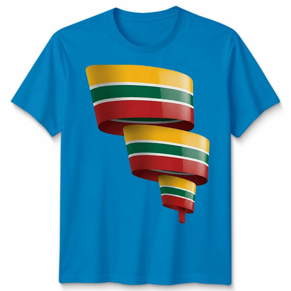 Curled Lithuania Flag Lithuania Day Football Unisex Tshirt