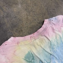 Vintage 90s Tie Dye Shirt Mens XL Single Stitch Multi Crystal Wash Blank Marbled