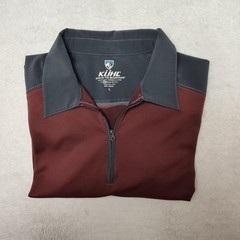 Kuhl Polo Shirt Mens L Brown Colorblock 1/4 Zip Performance Casual Athletic Hike
