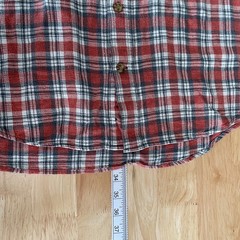 Duluth Hemp Short Sleeve Shirt Button Down Mens L Tall Red Plaid Pockets