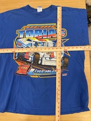 Y2K Richie Toby Tobias Lineman Racing blue double-sided tshirt XL looney tunes