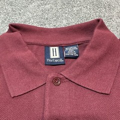 NEW Hartwell Polo Shirt Mens 5XL Burgundy Cotton Blend Three Button Short Sleeve