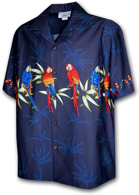 Parrots Stripe Men’s Hawaiian Shirt by Pacific Legend