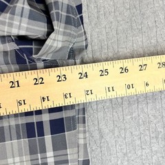 Construct Slim Fit Plaid Button Down Dress Shirt Men L Long Sleeve flip cuff