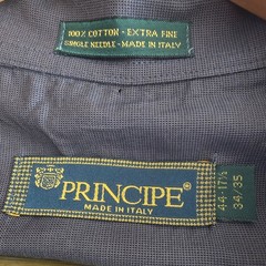 Principe Regular Fit 38 Gray Solid Long Sleeve 100% Cotton Dress Shirt Italy