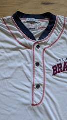 Vintage Starter Atlanta Braves Henley Jersey Shirt Mens XL 90s MLB Embroidered