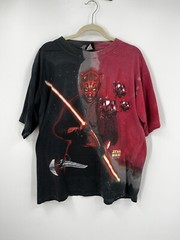 1999 Darth Maul Star Wars Phantom Menace Promo Tie Dye Tee Shirt. 21×27 Inches