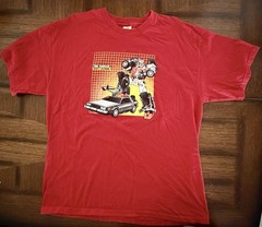 XL Back To The Future Transformers Time Traveller Marty McPrime Red T-Shirt