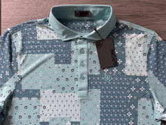 G/FORE MENS BORO PATCH TECH SPREAD COLLAR GOLF POLO SHIRT, MARINE, NWT $120, XL
