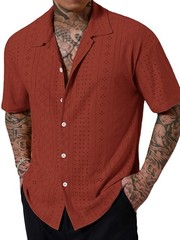 Summer Breathable Solid Button Lapel Shirt