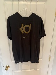 Nike KD Kevin Durant Dri-FIT Shirt XL Black Gold Logo The Nike Tee
