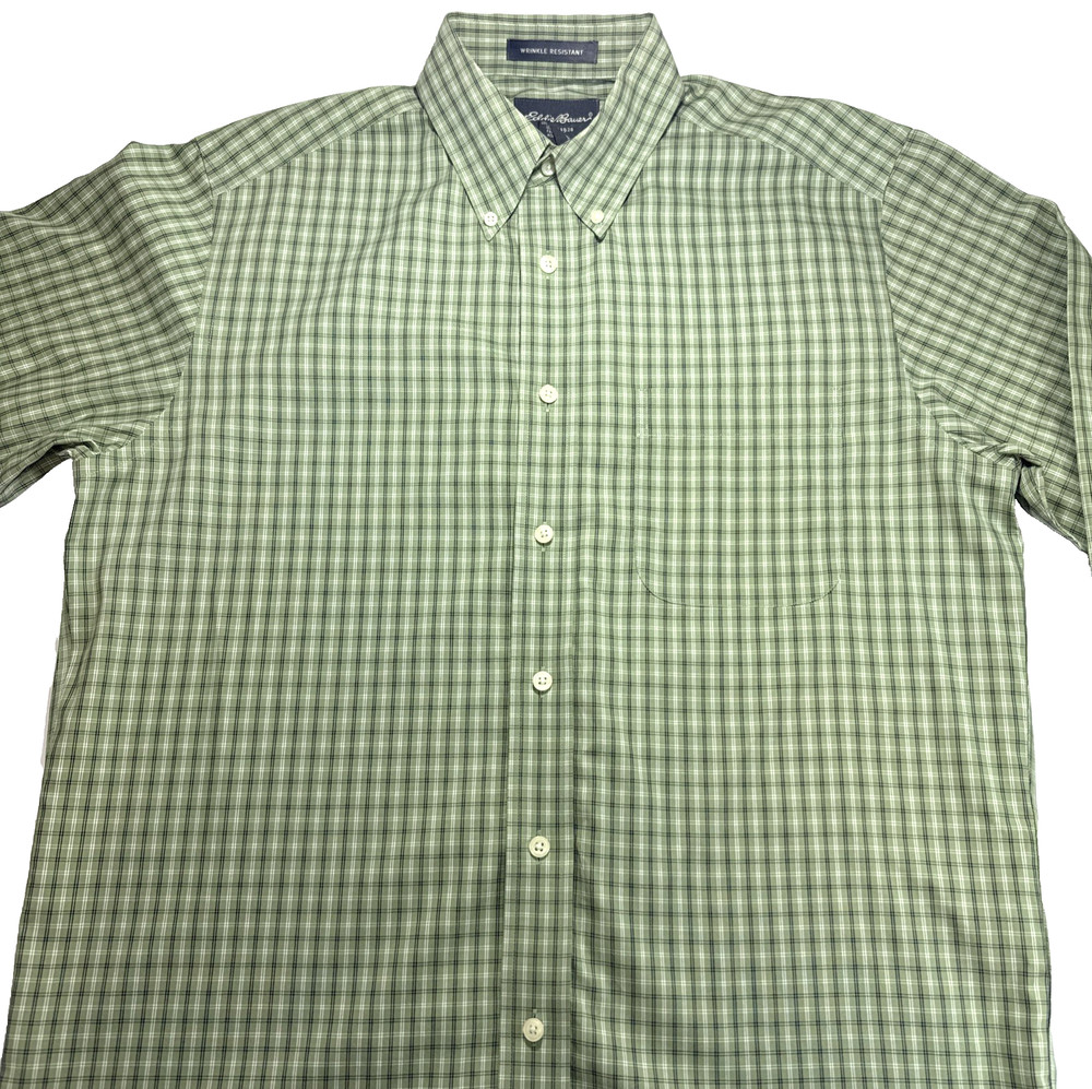 Eddie Bauer Button-Down Shirt Men’s Small Green Long Sleeve 100% Baumwolle