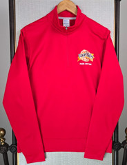 PORT COMPANY x BAGEL BITES Mens Small 1/4 Zip Pullover Red Performance Wicking