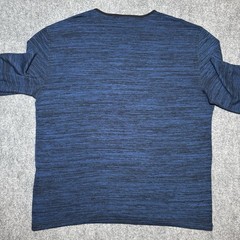 John Varvatos Henley Pullover Long Sleeve Shirt Men XL Blue Striped Viscose