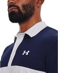 Under Armour Performance 3.0 Colorblock Mens Polo, White / Midnight Navy