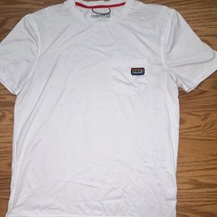 Avalanche Men’s M Regular White Solid Crew Neck Pocket Logo Short Sleeve Tee