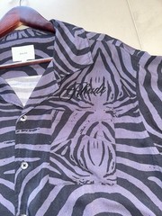 Rhude Shirt Collared Button Down Short Sleeve Zebra Black Gray New Mens M