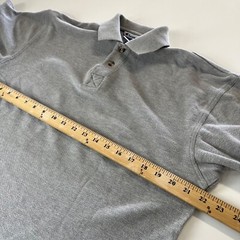 Champion Authentic Athletic Basic Heather Gray Polo Shirt Mens Medium Cotton
