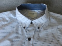 Men Con.Struct 4 way stretch Short Sleeve Button Front Shirt Large – Slim Fit