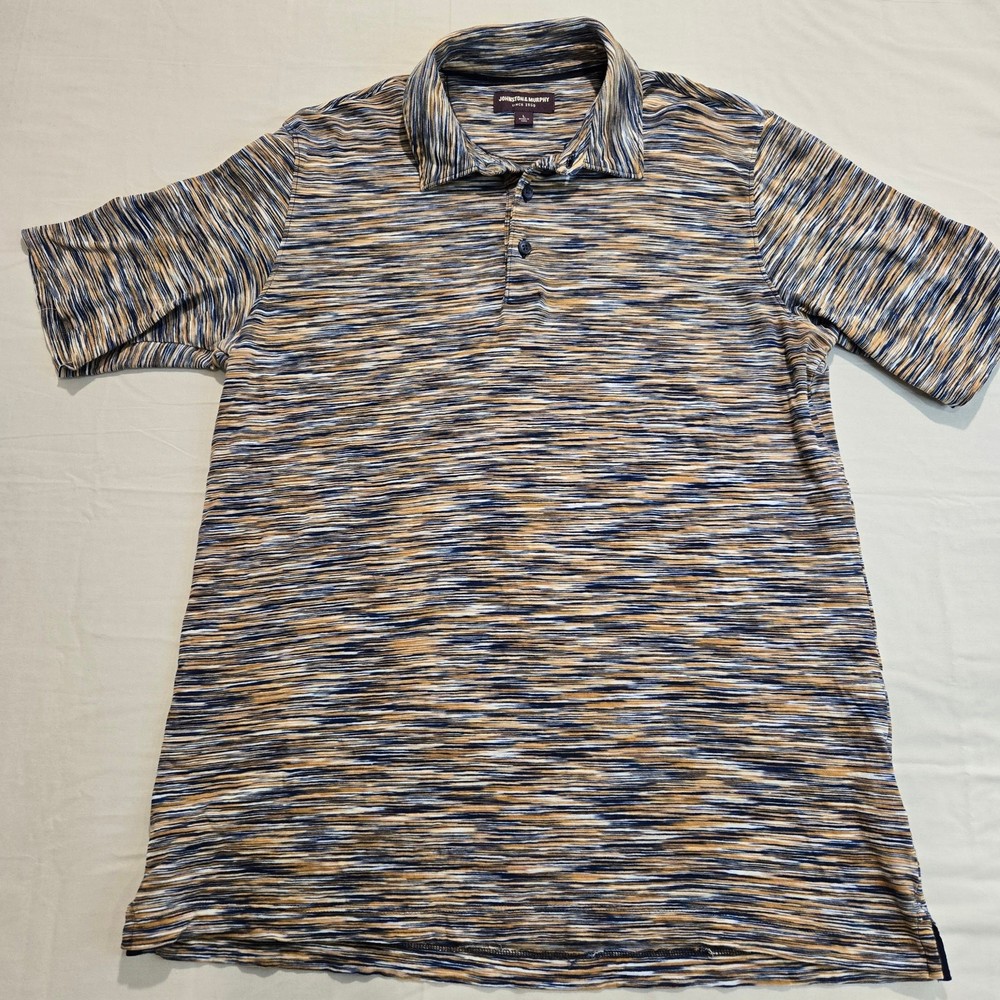 Johnston & Murphy Men’s Space-dyed Golf Polo Shirt Organic Cotton Sz L