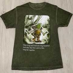 RARE Official Frog and Toad Breakfast Shirt Men M Green Mineral Wash (Read Desc)