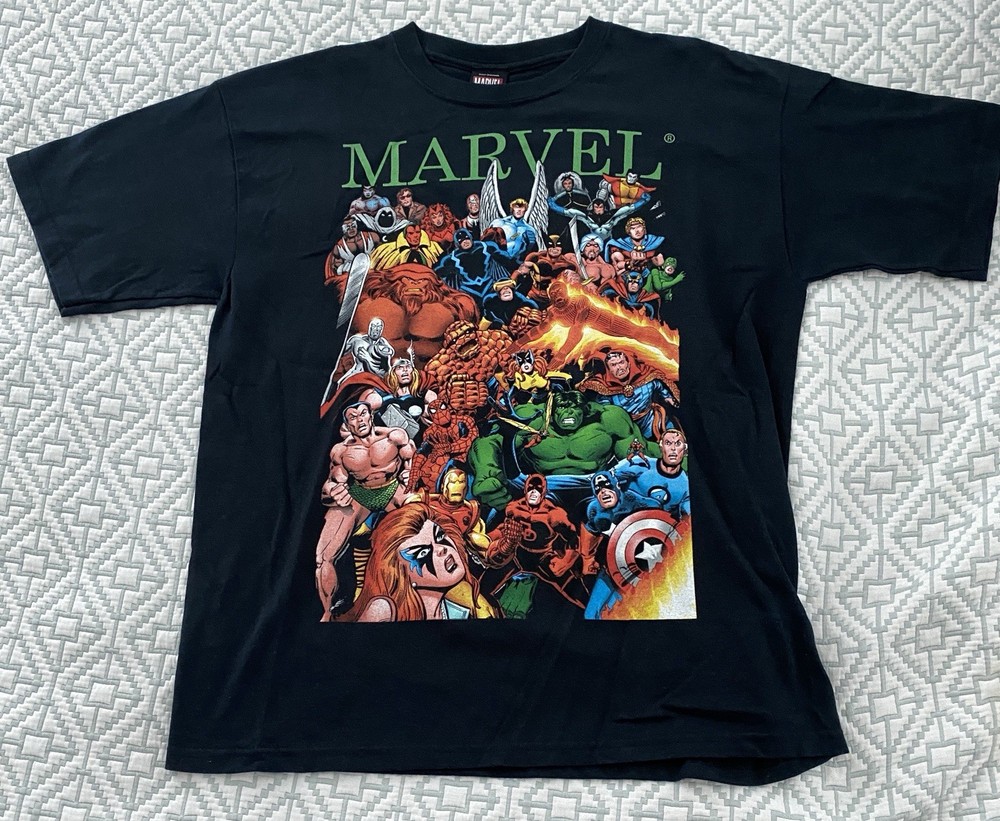 Marvel Comic Universe Character Adult T- Shirt Short Sleeve SS Tee Black XL