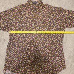 Vintage Kenneth Gordan Button Up Pattern Shirt Size XL 100% Cotton