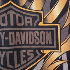 Harley Davidson Clothes Button Down Short Sleeve Shirt Black Back Pattern Mens M