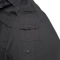 Camel Active Vintage Casual Button-Down Shirt Gray Cotton Long Sleeve 3XL