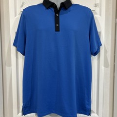 Rhone Golf Sport Polo Shirt Royal Blue Color Block Men’s L UPF Wicking Anti Odor