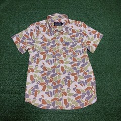 Burlebo Venado Camo Performance Button Up Shirt Short Sleeve Mens Medium