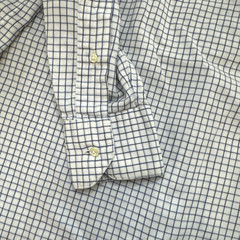 Hand Tailored Mens Shirt Tom James Executive Collection Large Blue Check