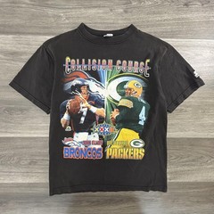 Vintage Super Bowl XXXII Shirt Men Small Broncos Packers Elway Favre 90s Starter