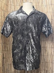 Positano Mens SS Button Up Euro-Style Shirt-Size XL-Poly Nylon Blend