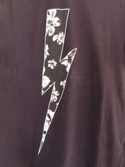 Neil Barrett Double Sided Lightning Bolt Black T-Shirt Sz L Made in Italy