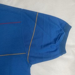 VTG Izod Lacoste Striped Polo Shirt Embroidered Gator Preppy Mens Medium Blue