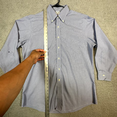 Brooks Brothers Regent 1818 Mens Blue Micro Houndstooth Button Down Shirt Supima